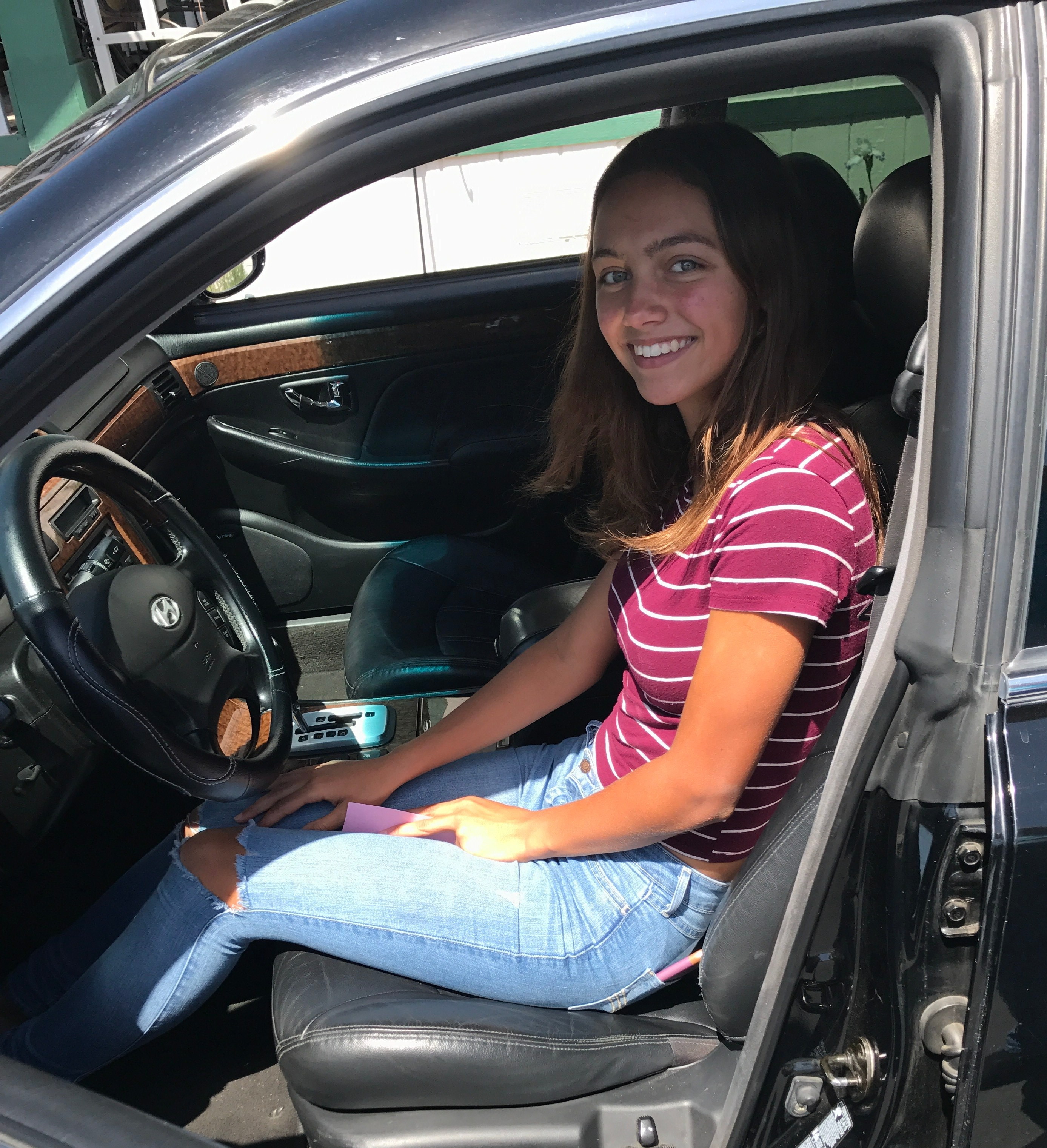 Jordan in her car