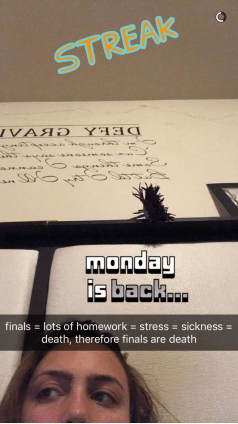 Finals = lots of homework = stress = sickness = death, therefore finals are death